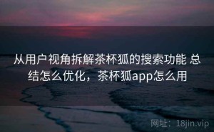 从用户视角拆解茶杯狐的搜索功能 总结怎么优化，茶杯狐app怎么用