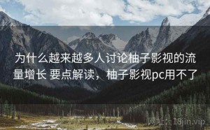 为什么越来越多人讨论柚子影视的流量增长 要点解读，柚子影视pc用不了