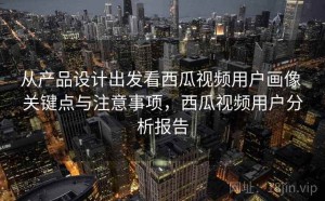 从产品设计出发看西瓜视频用户画像 关键点与注意事项，西瓜视频用户分析报告