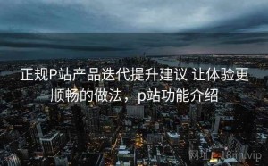 正规P站产品迭代提升建议 让体验更顺畅的做法，p站功能介绍