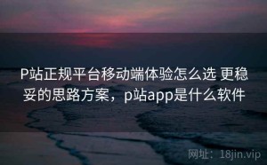 P站正规平台移动端体验怎么选 更稳妥的思路方案，p站app是什么软件