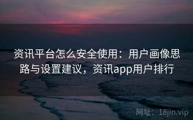 资讯平台怎么安全使用：用户画像思路与设置建议，资讯app用户排行