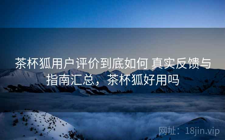 茶杯狐用户评价到底如何 真实反馈与指南汇总，茶杯狐好用吗