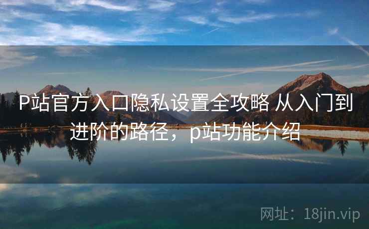 P站官方入口隐私设置全攻略 从入门到进阶的路径,p站功能介绍 P站官方入口隐私设置全攻略 从入门到进阶的路径,p站功能介绍