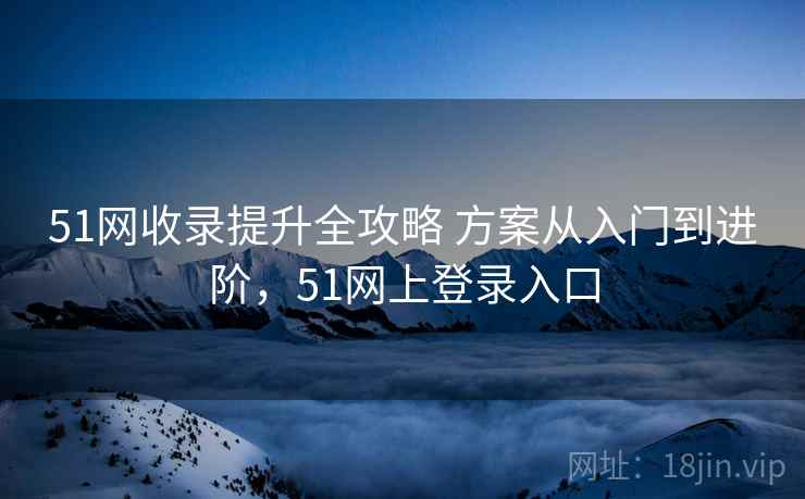51网收录提升全攻略 方案从入门到进阶，51网上登录入口